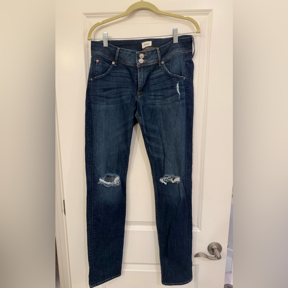 Hudson Jeans Dark Blue Distressed Boyfriend Jeans